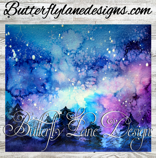 Watercolor-Night sky  :: Tumbler wrap