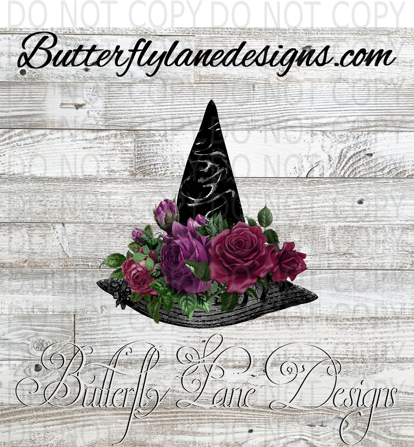 Witch Hat with roses  :: Clear Decal :: VC Decal