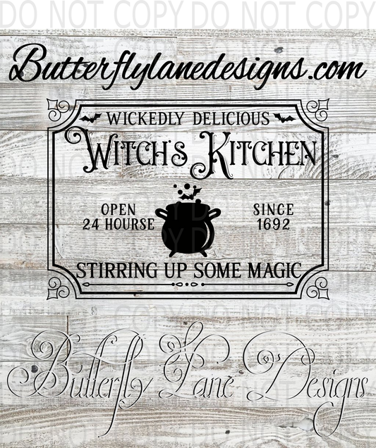 Witches Kitchen label-Clear Decal :: VC Decal
