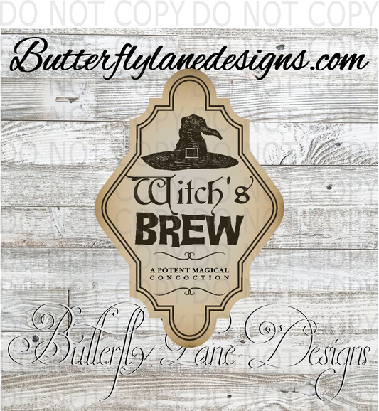 Witches Brew Label :: Clear Decal :: VC Decal
