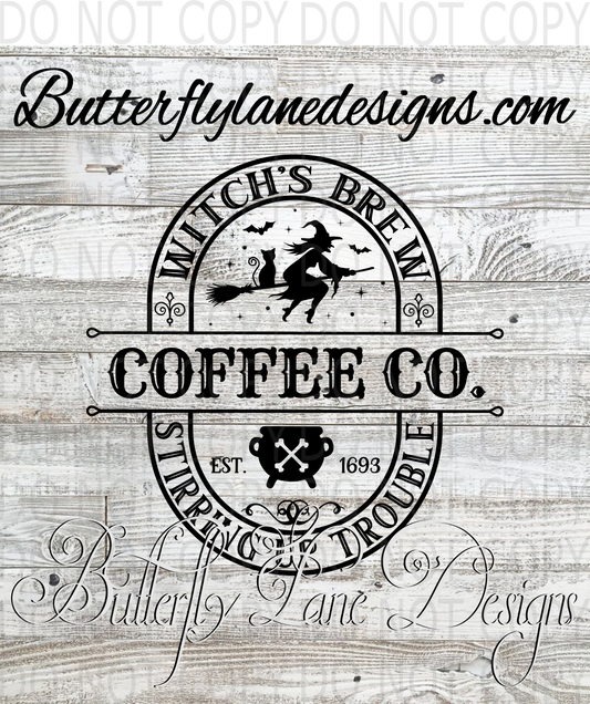 Witches brew-coffee co-Clear Decal :: VC Decal