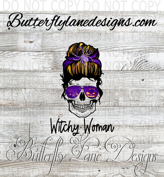 Witchy women-messy bun : Clear Decal :: VC Decal