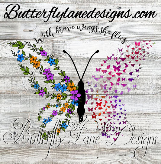 With brave wings she flies :: Clear Decal :: VC Decal