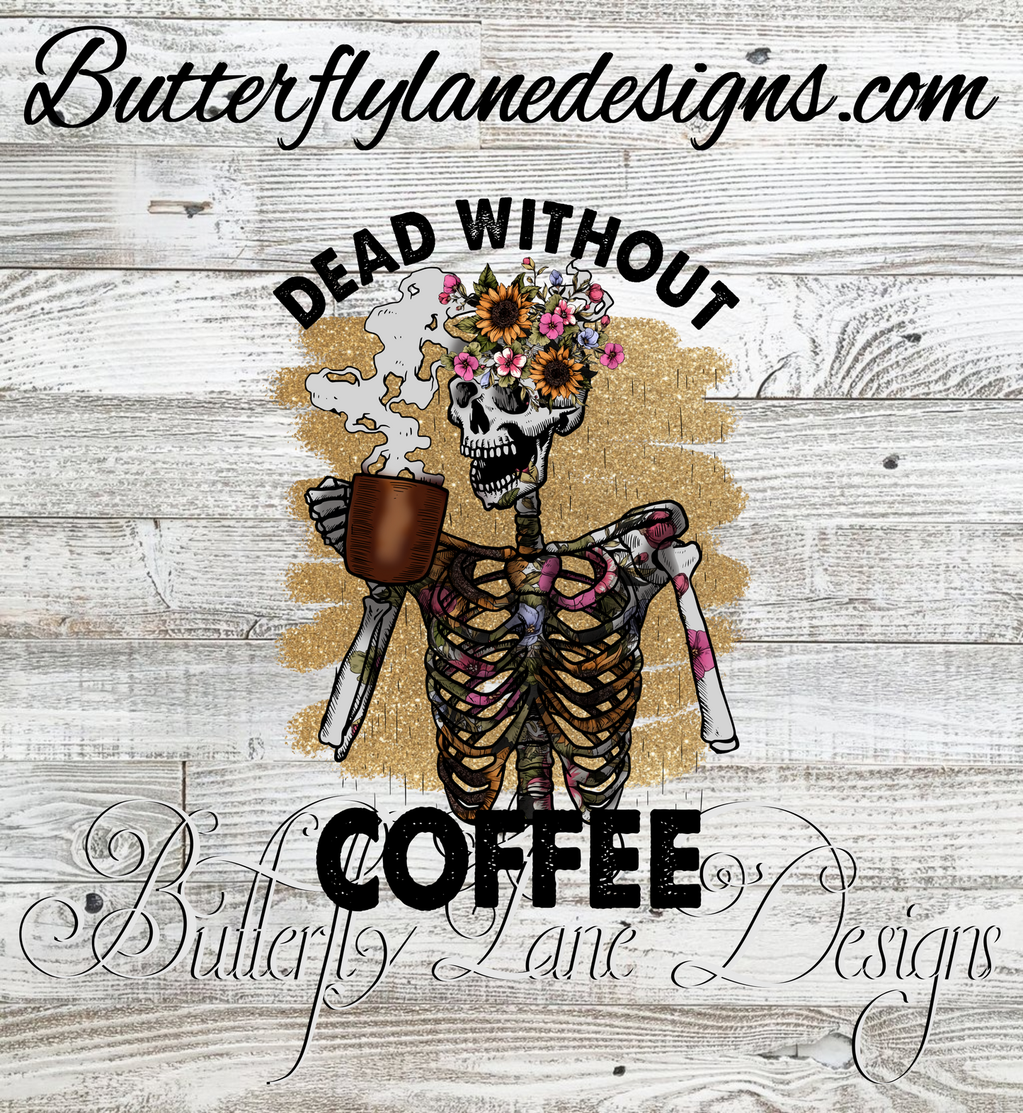 Dead without coffee :: Clear Decal or VCD