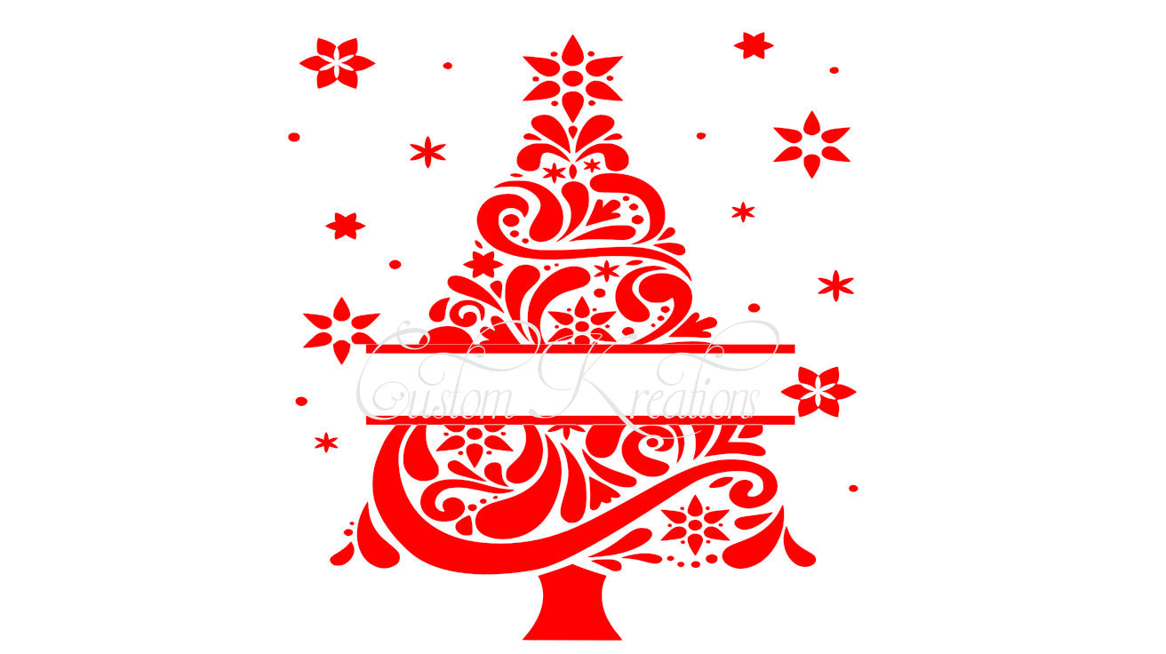 Split Christmas tree SVG File