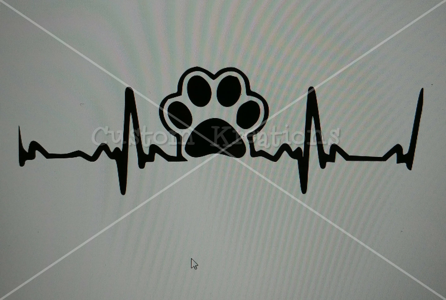 Paw Print Heart Beat SVG file