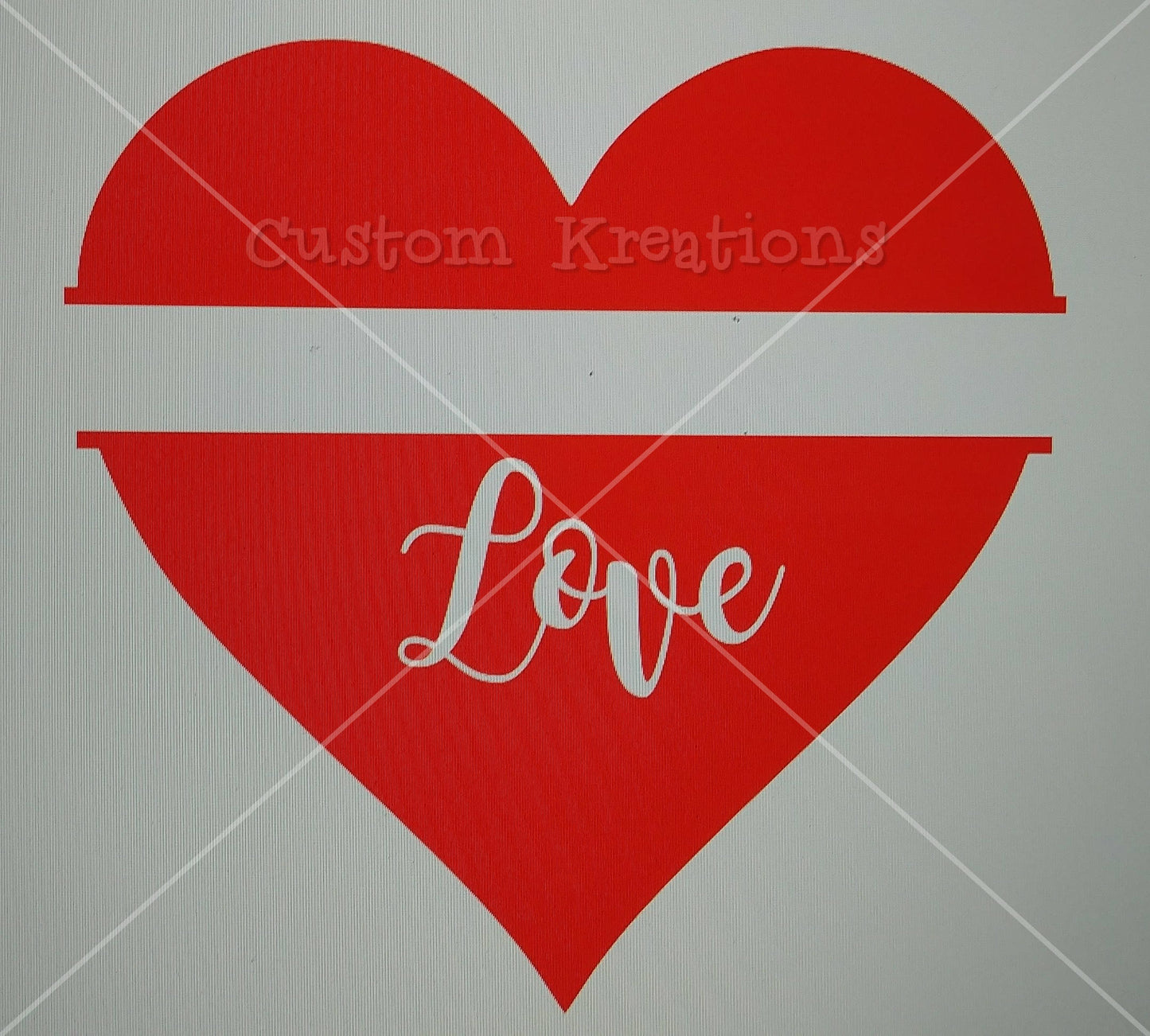 Split heart Love cut out SVG File