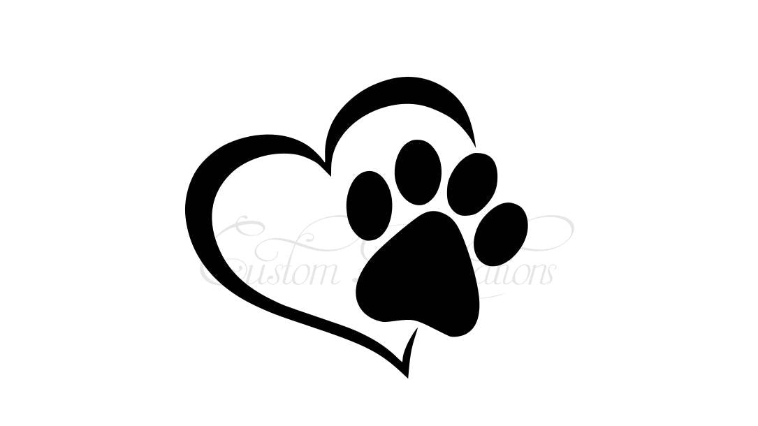 Open Heart Paw Print   SVG File