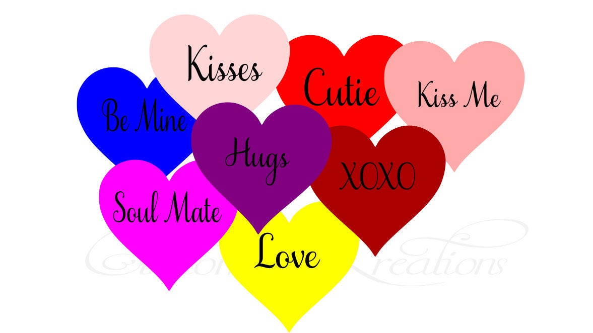 Candy Hearts Messages_ Valentines SVG File