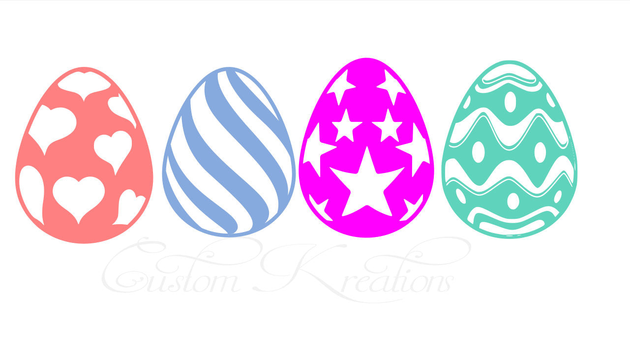 Decorative  Easter Egg x 4  SVG File
