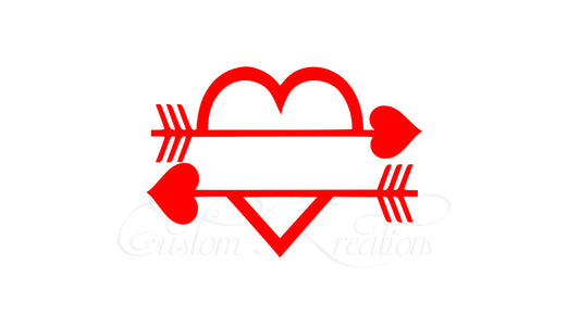 Split Arrow Heart  SVG File