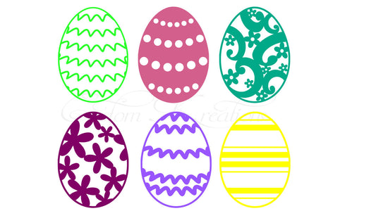 Decorative  Easter Egg x 6  SVG File