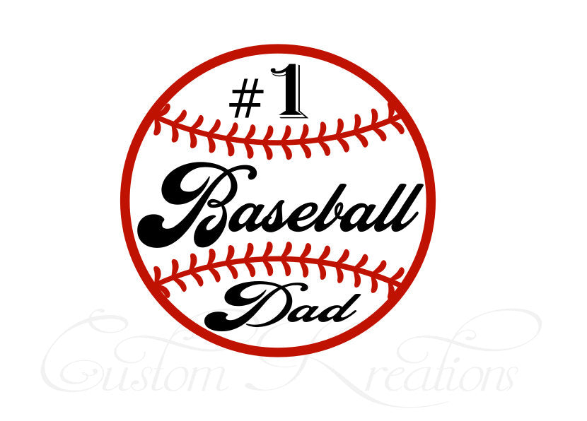 Number One Baseball Dad  SVG File