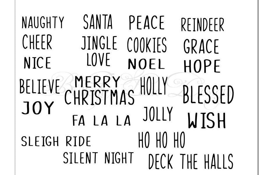 Rae Dunn INSPIRED  Christmas_Holiday Words_ 25  SVG