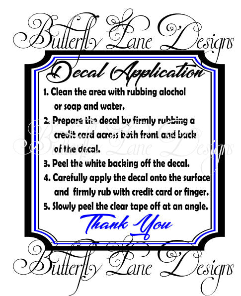 Decal Care Instructions , care card, PRINT & CUT  PNG, File