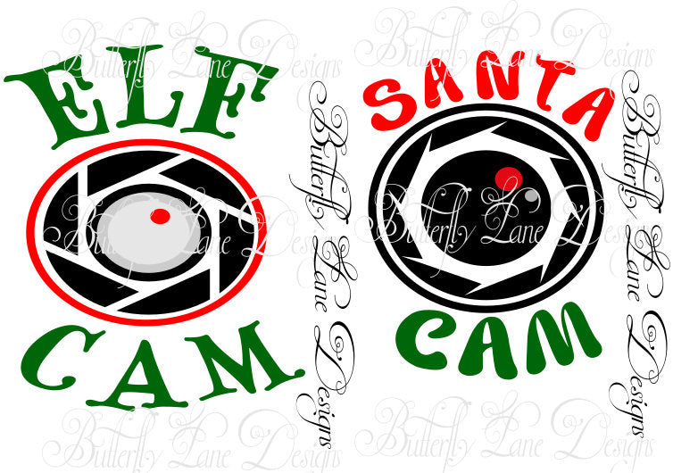Elf Cam, Santa Cam, Christmas, interchangeable.  SVG File