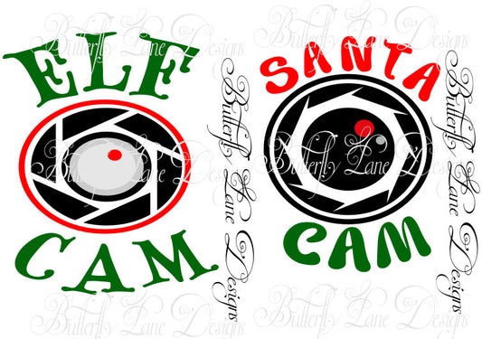 Elf Cam, Santa Cam, Christmas, interchangeable.  SVG File