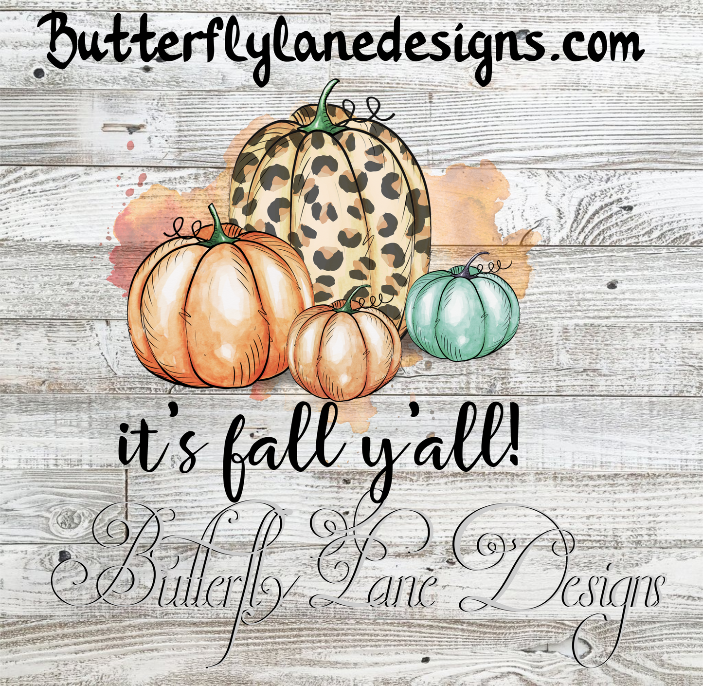 It's Fall Y'all -Pumpkins::  Clear Cast Decal