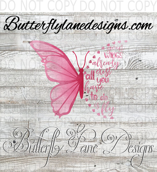 Your wings already exist all you need to do is fly-pink butterfly :: Clear Decal :: VC Decal